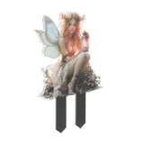 Maxbell Outdoor Garden Stake 2D Ornament Yard Sign for Front Porch Pathway Gardening Fairy with Lamp