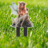Maxbell Outdoor Garden Stake 2D Ornament Yard Sign for Front Porch Pathway Gardening Fairy with Lamp