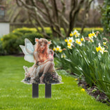 Maxbell Outdoor Garden Stake 2D Ornament Yard Sign for Front Porch Pathway Gardening Fairy with Lamp