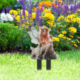 Maxbell Outdoor Garden Stake 2D Ornament Yard Sign for Front Porch Pathway Gardening Fairy with Lamp