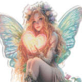 Maxbell Outdoor Garden Stake 2D Ornament Yard Sign for Front Porch Pathway Gardening Fairy with Heart