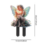 Maxbell Outdoor Garden Stake 2D Ornament Yard Sign for Front Porch Pathway Gardening Fairy with Heart