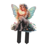 Maxbell Outdoor Garden Stake 2D Ornament Yard Sign for Front Porch Pathway Gardening Fairy with Heart