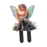 Maxbell Outdoor Garden Stake 2D Ornament Yard Sign for Front Porch Pathway Gardening Fairy with Heart