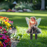 Maxbell Outdoor Garden Stake 2D Ornament Yard Sign for Front Porch Pathway Gardening Fairy with Heart