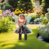 Maxbell Outdoor Garden Stake 2D Ornament Yard Sign for Front Porch Pathway Gardening Fairy with Heart