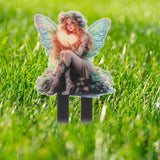 Maxbell Outdoor Garden Stake 2D Ornament Yard Sign for Front Porch Pathway Gardening Fairy with Heart
