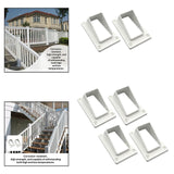 Maxbell 2x3.5inch Vinyl Stair Rail Handrail Bracket White Accessory Angled Connector 2pcs