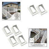 Maxbell 2x3.5inch Vinyl Stair Rail Handrail Bracket White Accessory Angled Connector 2pcs
