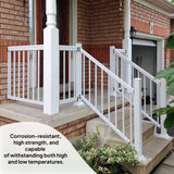 Maxbell 2x3.5inch Vinyl Stair Rail Handrail Bracket White Accessory Angled Connector 2pcs