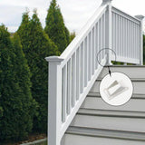 Maxbell 2x3.5inch Vinyl Stair Rail Handrail Bracket White Accessory Angled Connector 4pcs