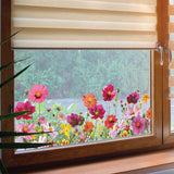Maxbell Colourful Flowers Window Sticker Modern Display for Office Study Room Indoor