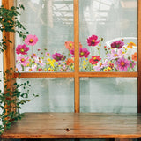 Maxbell Colourful Flowers Window Sticker Modern Display for Office Study Room Indoor