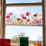 Maxbell Colourful Flowers Window Sticker Modern Display for Office Study Room Indoor