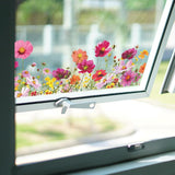 Maxbell Colourful Flowers Window Sticker Modern Display for Office Study Room Indoor