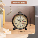 Maxbell Table Clock Elegant Non Ticking Simple Retro Design for Office Bedside Shelf
