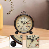 Maxbell Table Clock Elegant Non Ticking Simple Retro Design for Office Bedside Shelf