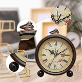 Maxbell Table Clock Elegant Non Ticking Simple Retro Design for Office Bedside Shelf