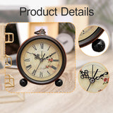 Maxbell Table Clock Elegant Non Ticking Simple Retro Design for Office Bedside Shelf