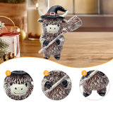 Maxbell Highland Cow Statue Resin Decorative Ornament for Home Bookshelf Living Room White