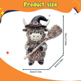 Maxbell Highland Cow Statue Resin Decorative Ornament for Home Bookshelf Living Room White