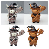 Maxbell Highland Cow Statue Resin Decorative Ornament for Home Bookshelf Living Room White