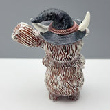 Maxbell Highland Cow Statue Resin Decorative Ornament for Home Bookshelf Living Room White
