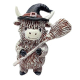 Maxbell Highland Cow Statue Resin Decorative Ornament for Home Bookshelf Living Room White