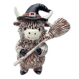 Maxbell Highland Cow Statue Resin Decorative Ornament for Home Bookshelf Living Room White