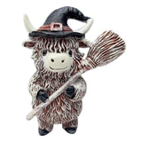 Maxbell Highland Cow Statue Resin Decorative Ornament for Home Bookshelf Living Room White
