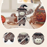 Maxbell Highland Cow Statue Resin Decorative Ornament for Home Bookshelf Living Room White