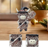 Maxbell Highland Cow Statue Resin Decorative Ornament for Home Bookshelf Living Room White