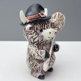 Maxbell Highland Cow Statue Resin Decorative Ornament for Home Bookshelf Living Room White