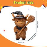 Maxbell Highland Cow Statue Resin Decorative Ornament for Home Bookshelf Living Room Brown