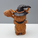 Maxbell Highland Cow Statue Resin Decorative Ornament for Home Bookshelf Living Room Brown