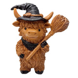 Maxbell Highland Cow Statue Resin Decorative Ornament for Home Bookshelf Living Room Brown