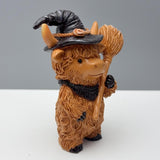 Maxbell Highland Cow Statue Resin Decorative Ornament for Home Bookshelf Living Room Brown