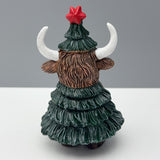 Maxbell Highland Cow Statue Collectibles Christmas Decor for Living Room Home Office