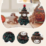 Maxbell Highland Cow Statue Collectibles Christmas Decor for Living Room Home Office