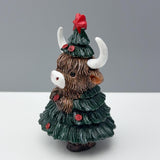 Maxbell Highland Cow Statue Collectibles Christmas Decor for Living Room Home Office