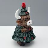 Maxbell Highland Cow Statue Collectibles Christmas Decor for Living Room Home Office