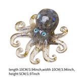 Maxbell Crystal Gravel Octopus Figurine Collectible Sea Animal for Home Living Room Labradorite
