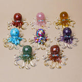 Maxbell Crystal Gravel Octopus Figurine Collectible Sea Animal for Home Living Room Labradorite