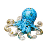 Maxbell Crystal Gravel Octopus Figurine Collectible Sea Animal for Home Living Room Blue Turquoise