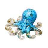 Maxbell Crystal Gravel Octopus Figurine Collectible Sea Animal for Home Living Room Blue Turquoise