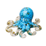 Maxbell Crystal Gravel Octopus Figurine Collectible Sea Animal for Home Living Room Blue Turquoise