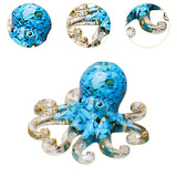 Maxbell Crystal Gravel Octopus Figurine Collectible Sea Animal for Home Living Room Blue Turquoise
