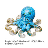 Maxbell Crystal Gravel Octopus Figurine Collectible Sea Animal for Home Living Room Blue Turquoise
