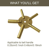 Maxbell 5 Prong Clock Winding Key Clock Hardware for Antique Clock Brass