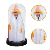 Maxbell Light up Ghost in Cloche Halloween Ghost with Light for Table Shelf Tabletop yellow hat